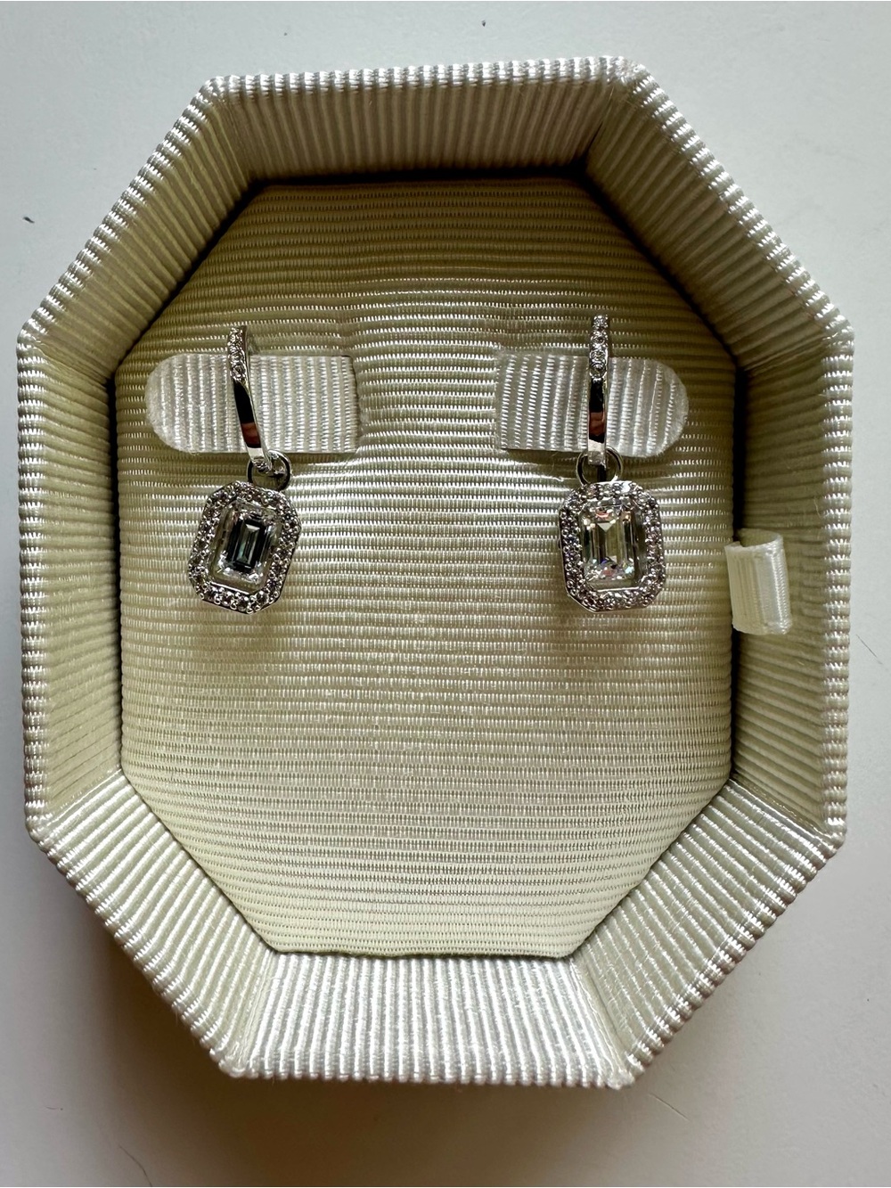 🆕 Swarovski Millenia Drop Earrings Octagon Cut White Rhodium Plated NWT - Picture 7 of 14